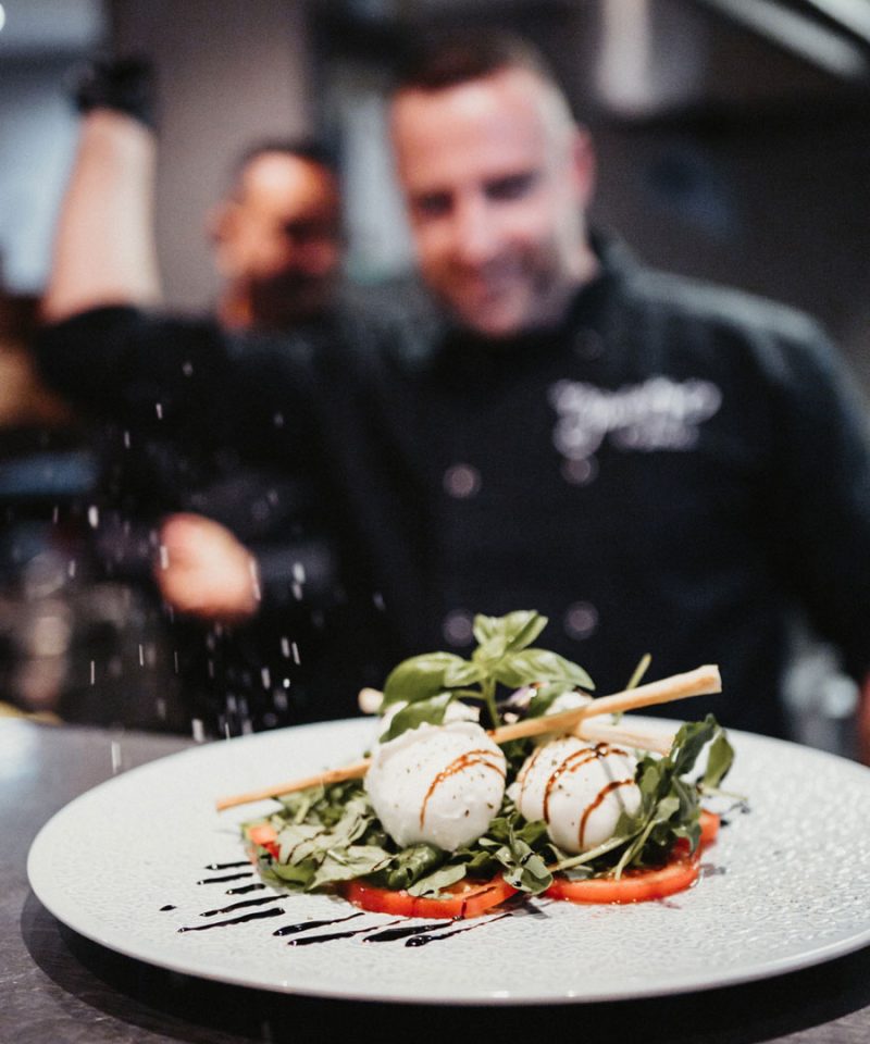 Frisch zubereitete Caprese